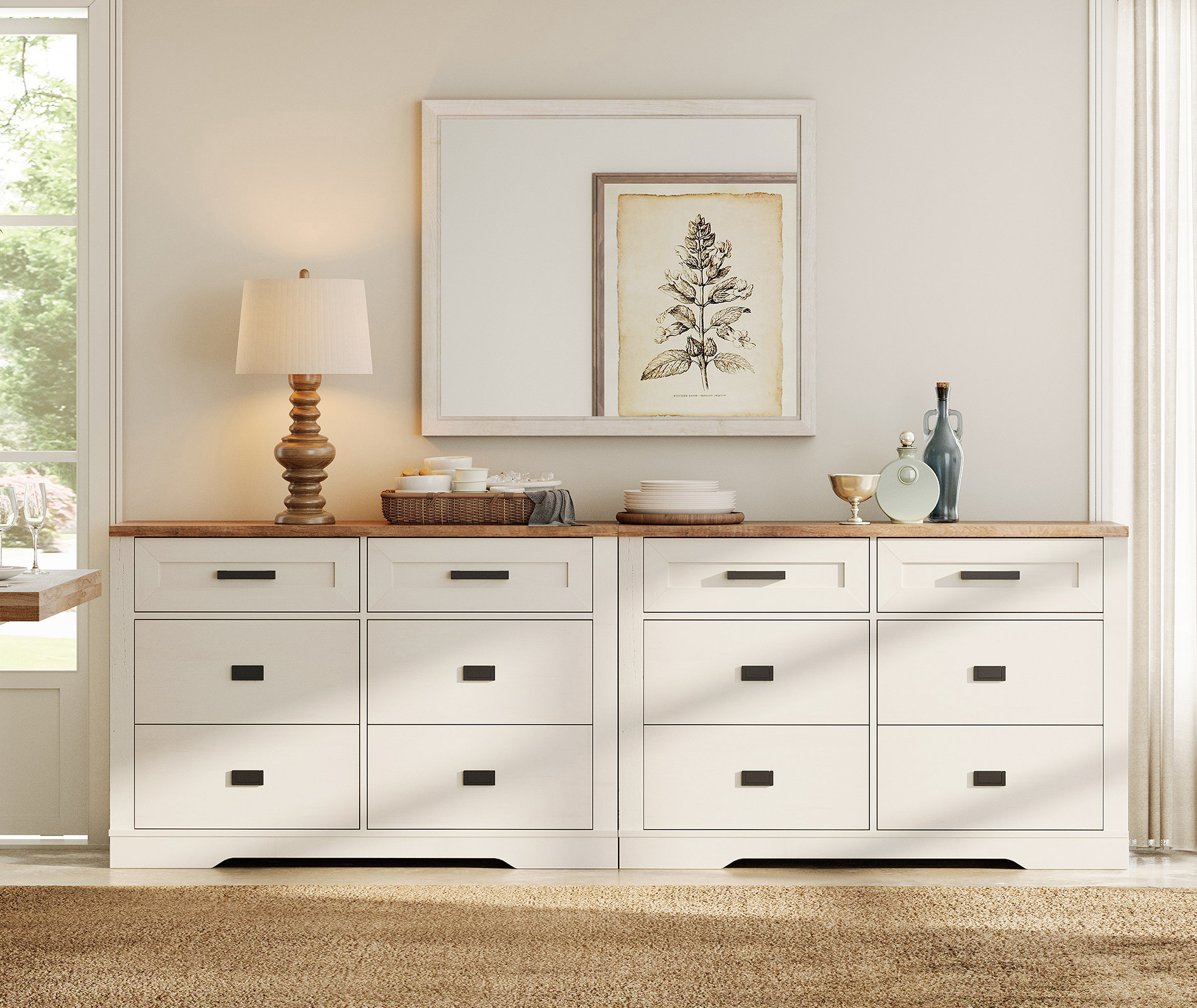 Gracie Oaks Laziza Wide Dresser for Bedroom with 12 Drawers